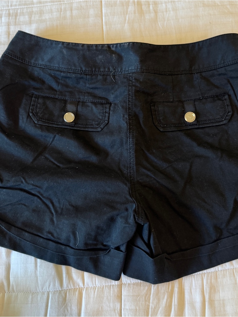 White House Black Market Black Cargo-Style Shorts with Ring Details - Picture 3 of 3